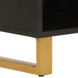 Mobile Porta TV Marrone e Nero 100x33,5x46 cm in Legno di Mango