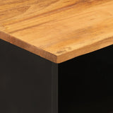 Mobile Porta TV Marrone e Nero 100x33,5x46 cm in Legno di Mango