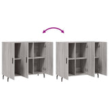 Credenza Grigio Sonoma 90x34x80 cm in Legno truciolato