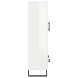 Credenza Bianco Lucido 69,5x31x115 cm in Legno truciolato
