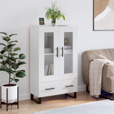 Credenza Bianco Lucido 69,5x31x115 cm in Legno truciolato