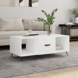 Tavolino da Salotto Bianco 102x50x40 cm in Legno truciolato