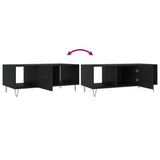 Tavolino da Salotto Nero 102x50x40 cm in Legno truciolato