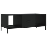 Tavolino da Salotto Nero 102x50x40 cm in Legno truciolato