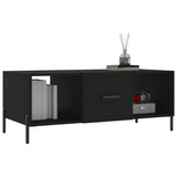 Tavolino da Salotto Nero 102x50x40 cm in Legno truciolato