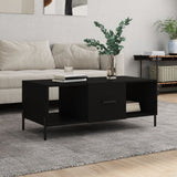 Tavolino da Salotto Nero 102x50x40 cm in Legno truciolato