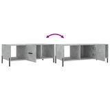 Tavolino Salotto Grigio Cemento 102x50x40 cm Legno truciolato