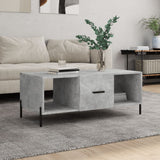 Tavolino Salotto Grigio Cemento 102x50x40 cm Legno truciolato