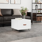 Tavolino da Salotto Bianco 50x50x40 cm in Legno truciolato