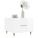 Tavolini Salotto 2pz Bianco Lucido 50x50x40cm Legno truciolato