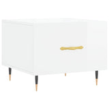 Tavolini Salotto 2pz Bianco Lucido 50x50x40cm Legno truciolato