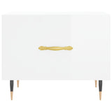 Tavolini Salotto 2pz Bianco Lucido 50x50x40cm Legno truciolato