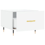 Tavolini Salotto 2pz Bianco Lucido 50x50x40cm Legno truciolato
