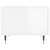 Tavolini Salotto 2pz Bianco Lucido 50x50x40cm Legno truciolato