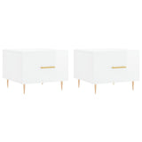 Tavolini Salotto 2pz Bianco Lucido 50x50x40cm Legno truciolato