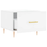 Tavolini Salotto 2pz Bianco Lucido 50x50x40cm Legno truciolato