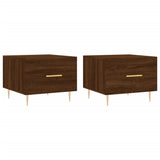 Tavolini Salotto 2 pz Rovere Marrone 50x50x40 Legno truciolato
