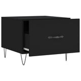 Tavolino da Salotto Nero 50x50x40 cm in Legno truciolato