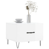 Tavolini Salotto 2pz Bianco Lucido 50x50x40cm Legno truciolato