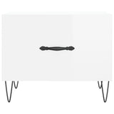Tavolini Salotto 2pz Bianco Lucido 50x50x40cm Legno truciolato