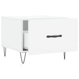 Tavolini Salotto 2pz Bianco Lucido 50x50x40cm Legno truciolato