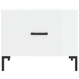 Tavolino da Salotto Bianco Lucido 50x50x40 cm Legno truciolato