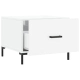 Tavolino da Salotto Bianco Lucido 50x50x40 cm Legno truciolato