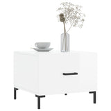 Tavolini Salotto 2pz Bianco Lucido 50x50x40cm Legno truciolato
