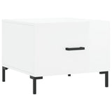 Tavolini Salotto 2pz Bianco Lucido 50x50x40cm Legno truciolato
