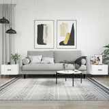 Tavolini Salotto 2pz Bianco Lucido 50x50x40cm Legno truciolato