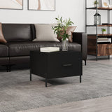 Tavolino da Salotto Nero 50x50x40 cm in Legno truciolato