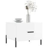 Tavolini Salotto 2pz Bianco Lucido 50x50x40cm Legno truciolato