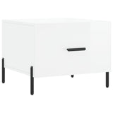 Tavolini Salotto 2pz Bianco Lucido 50x50x40cm Legno truciolato