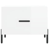 Tavolini Salotto 2pz Bianco Lucido 50x50x40cm Legno truciolato