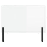 Tavolini Salotto 2pz Bianco Lucido 50x50x40cm Legno truciolato
