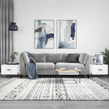 Tavolini Salotto 2pz Bianco Lucido 50x50x40cm Legno truciolato