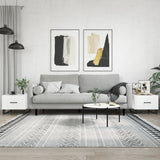 Tavolini Salotto 2pz Bianco Lucido 50x50x40cm Legno truciolato