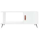 Tavolino da Salotto Bianco Lucido 90x50x40 cm Legno truciolato