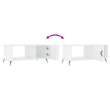 Tavolino da Salotto Bianco Lucido 90x50x40 cm Legno truciolato