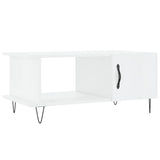 Tavolino da Salotto Bianco Lucido 90x50x40 cm Legno truciolato
