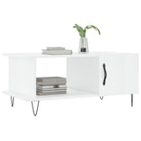 Tavolino da Salotto Bianco Lucido 90x50x40 cm Legno truciolato
