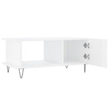Tavolino da Salotto Bianco Lucido 90x50x40 cm Legno truciolato
