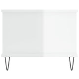 Tavolino da Salotto Bianco Lucido 90x50x40 cm Legno truciolato