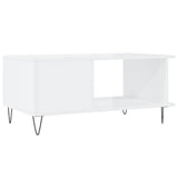 Tavolino da Salotto Bianco Lucido 90x50x40 cm Legno truciolato