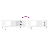 Tavolino da Salotto Bianco Lucido 90x50x40 cm Legno truciolato
