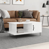 Tavolino da Salotto Bianco Lucido 90x50x40 cm Legno truciolato