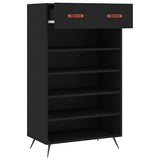 Scarpiera Nera 60x35x105 cm in Legno truciolato
