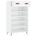 Scarpiera Bianco Lucido 60x35x105 cm in Legno truciolato