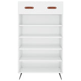 Scarpiera Bianco Lucido 60x35x105 cm in Legno truciolato