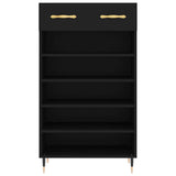Scarpiera Nera 60x35x105 cm in Legno truciolato